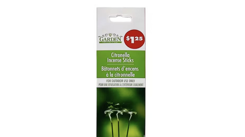 Box of citronella incense sticks against a white background