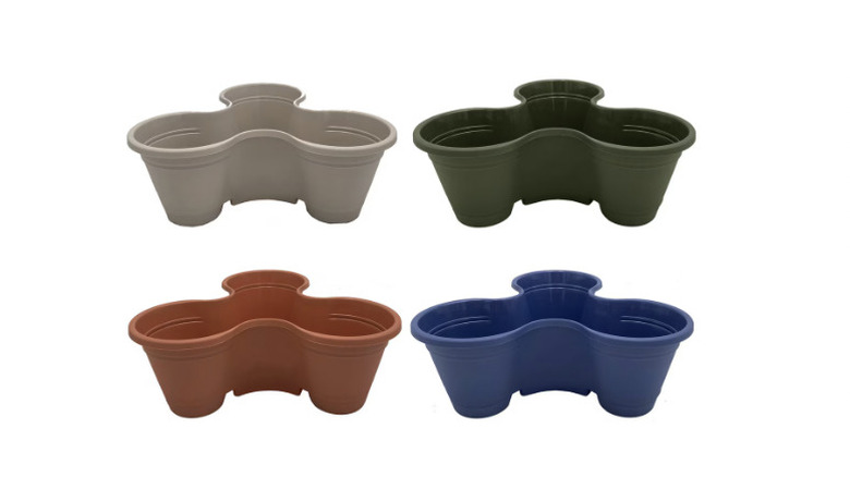 Four stackable planters against a white background