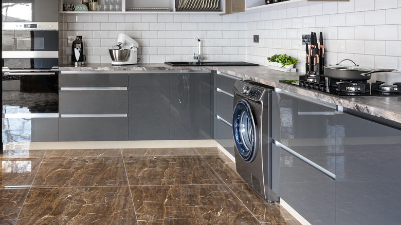 Washing machine in kitchen