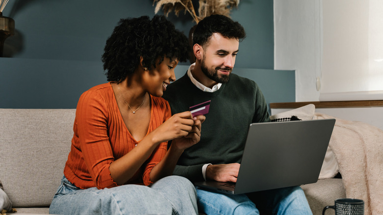 A couple shopping online