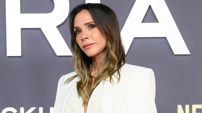 Victoria Beckham attends the "Victoria Beckham" World Premiere at the Curzon Mayfair on October 08, 2025 in London, England.