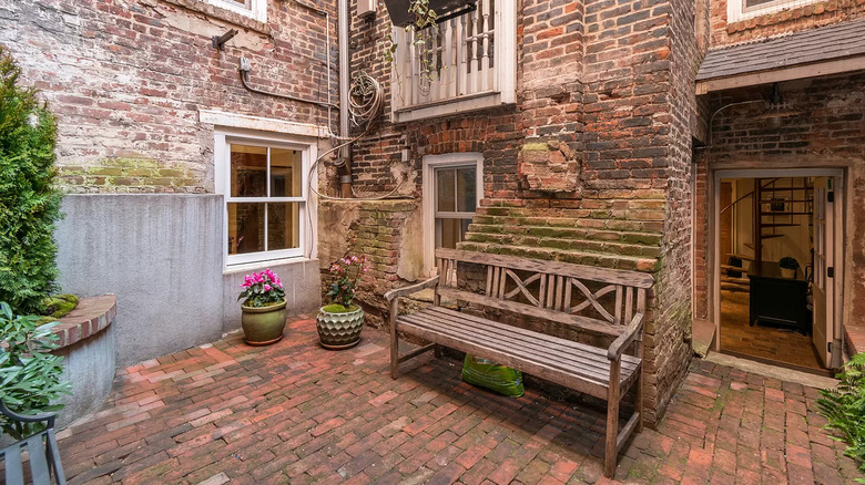 backyard patio of home