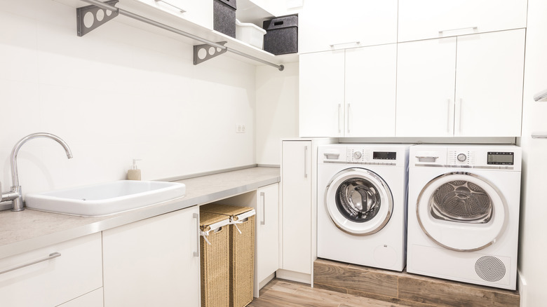 light and bright laundry room