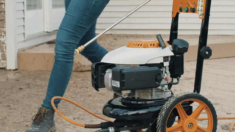 Close-up of Stihl's RB 200 pressure washer