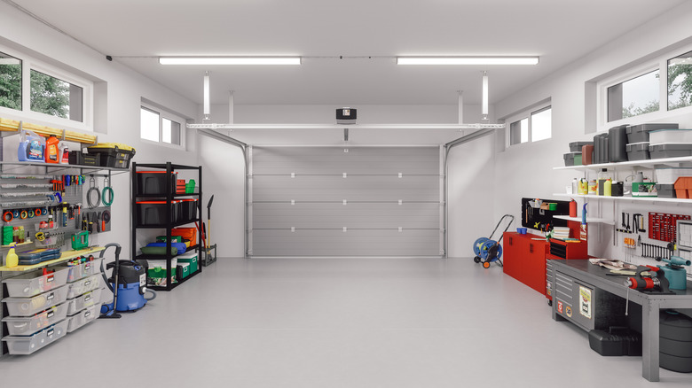 tidy garage with clean floors