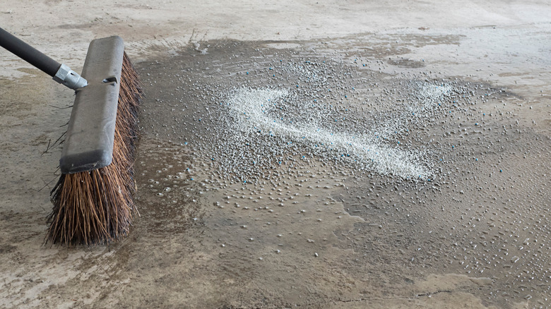 oil spill on garage floor