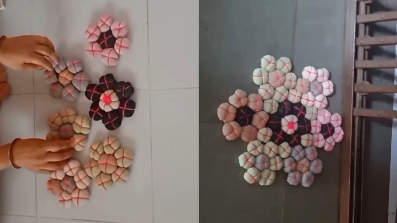 A piece of DIY floral wall decor.