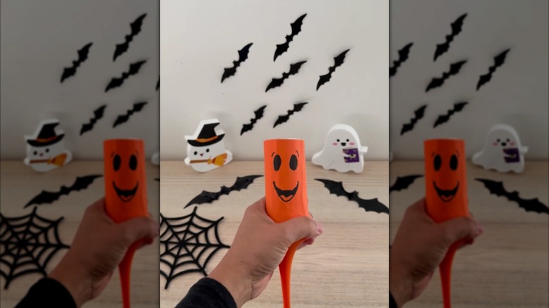 Ghost party popper made from a TP tube
