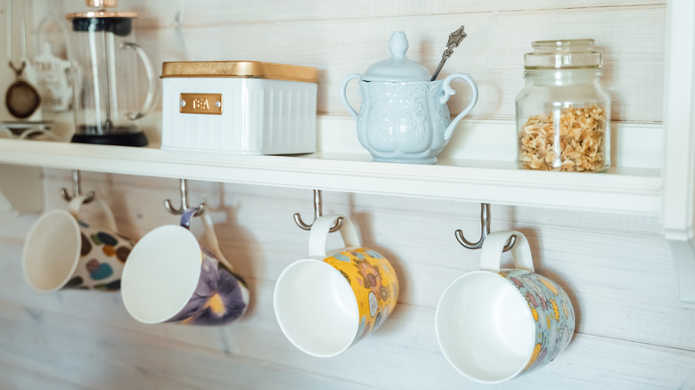 mug hooks on shelf