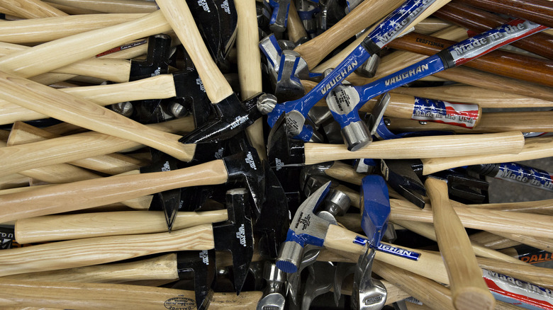 A pile of hammers