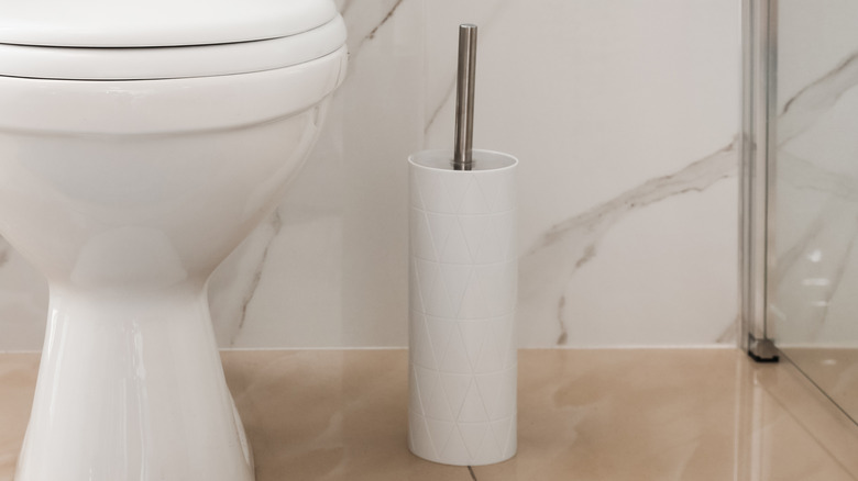 toilet brush holder by toilet 