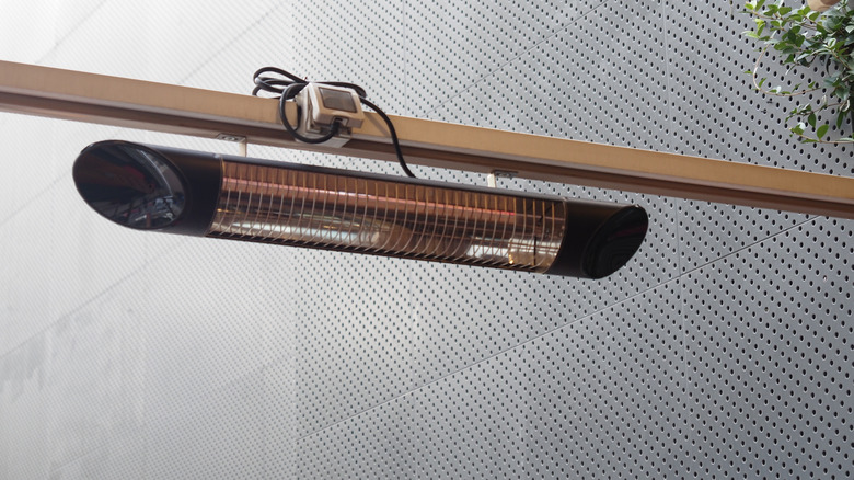 Close up of ceiling heater