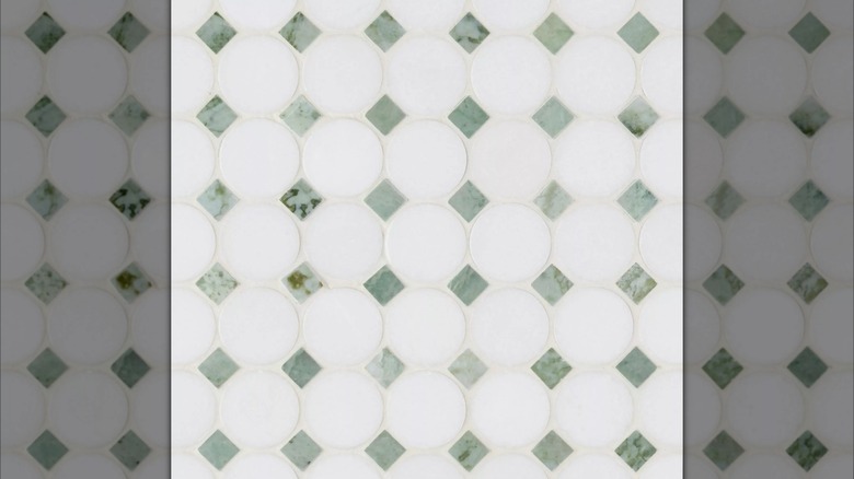 Maverick Green Thassos polished mosaic