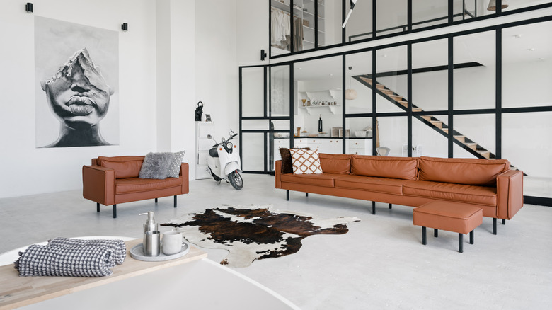 modern great room with sofa