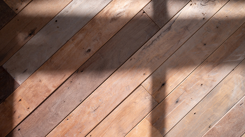 An uneven wood floor