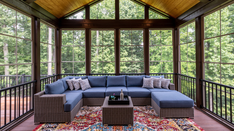 modern aesthetic sunroom