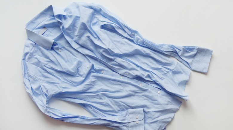 Wrinkled blue shirt