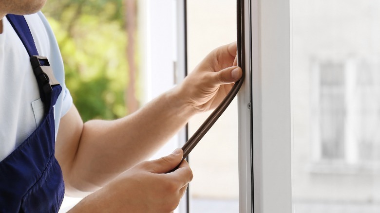 Installing weather stripping on windows