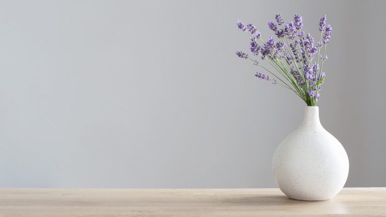 Lavender stems in a vase