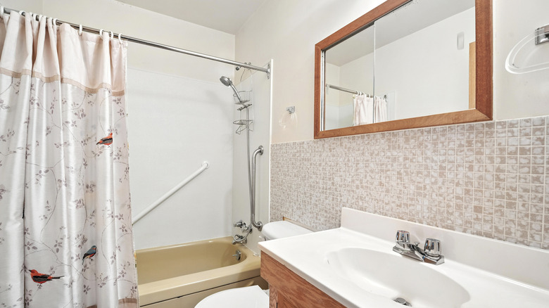 shower curtain in a bathroom