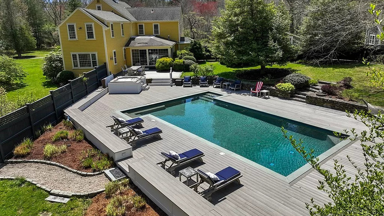 deck with large pool