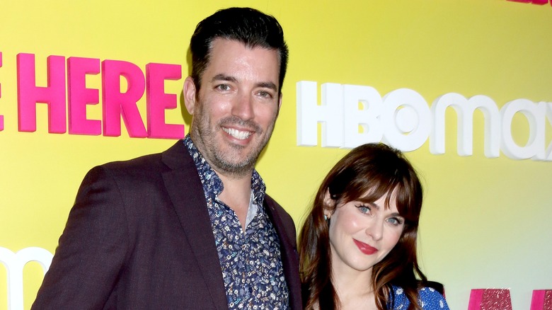 Zooey Deschanel and Jonathan Scott at premier
