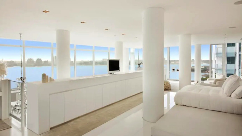 Minimalist bedroom with view