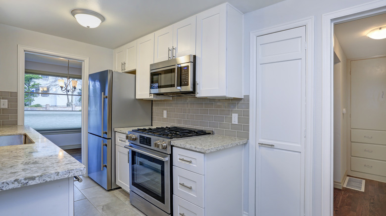 Kitchen cabinets in a home