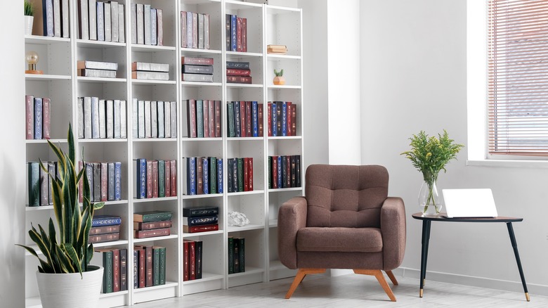 Large square bookshelf living room