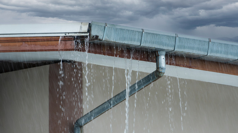 gutters overflowing in rain