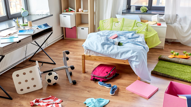 Messy children's bedroom 