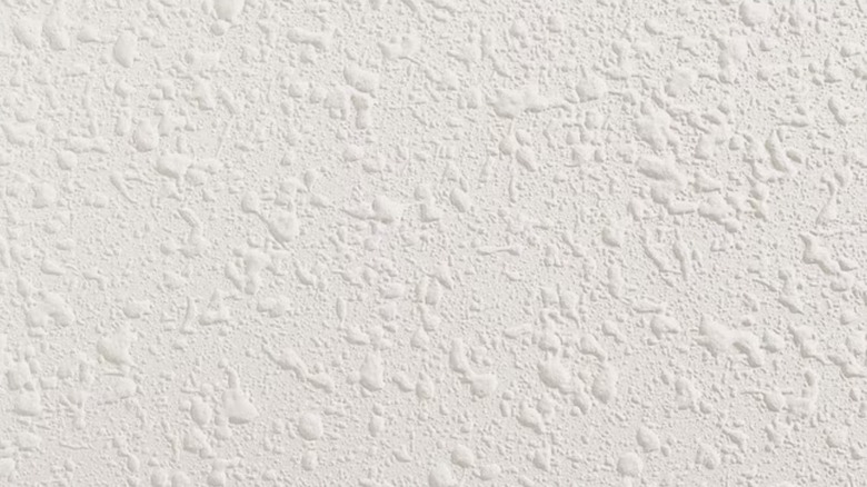Orange peel ceiling texture is shown in detail