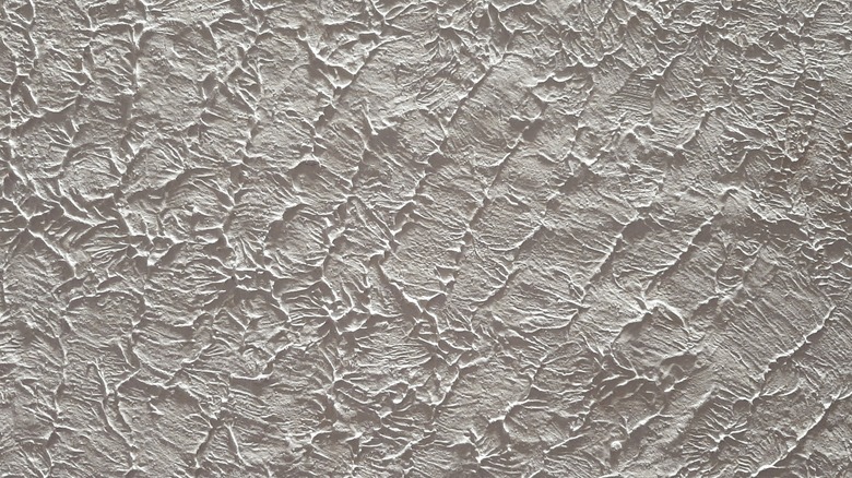 Slap brush ceiling texture is shown in detail