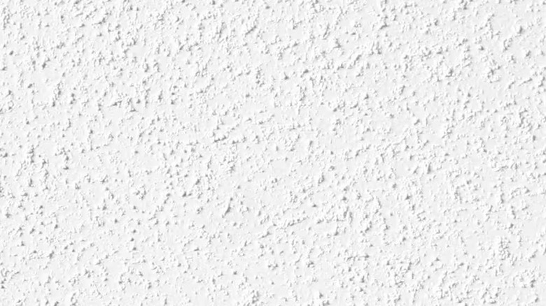 Spray sand ceiling texture is shown in detail