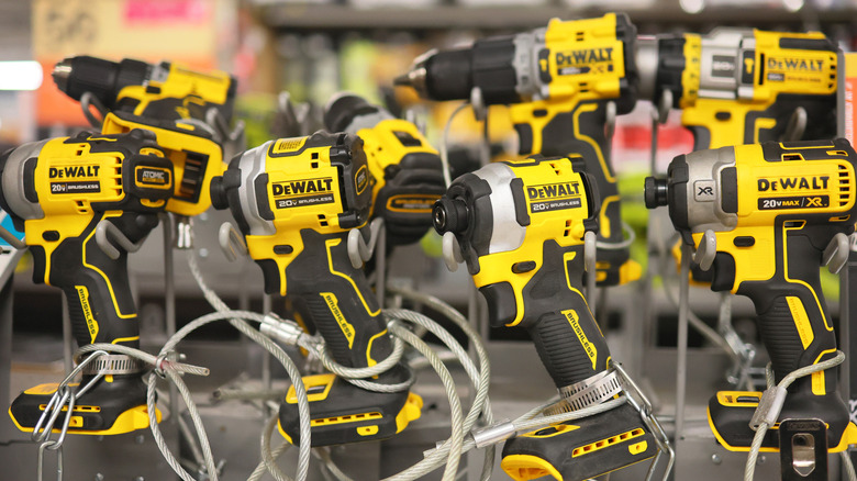 DeWalt power tools at a retail location