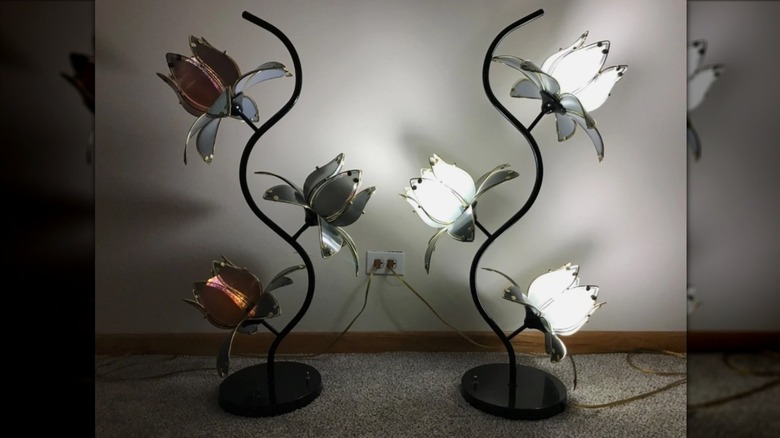 Vintage Anthony California lotus lamps