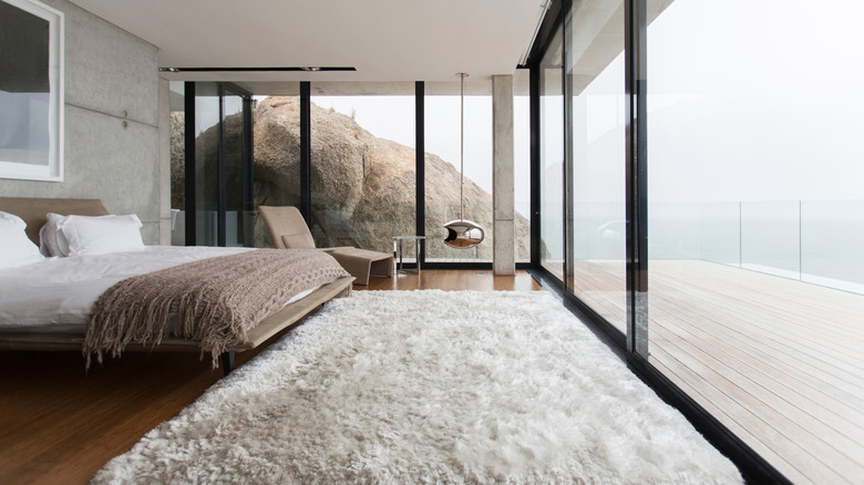 Shag carpet on bedroom floor