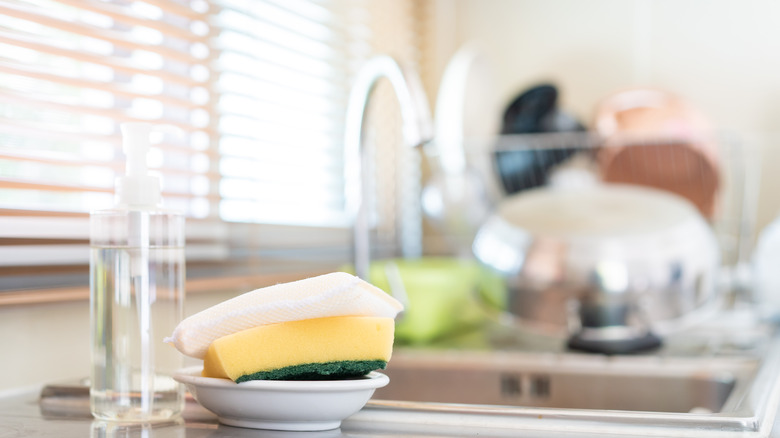 clean dishes in kitchen 