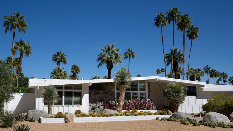 Exterior of midcentury modern home
