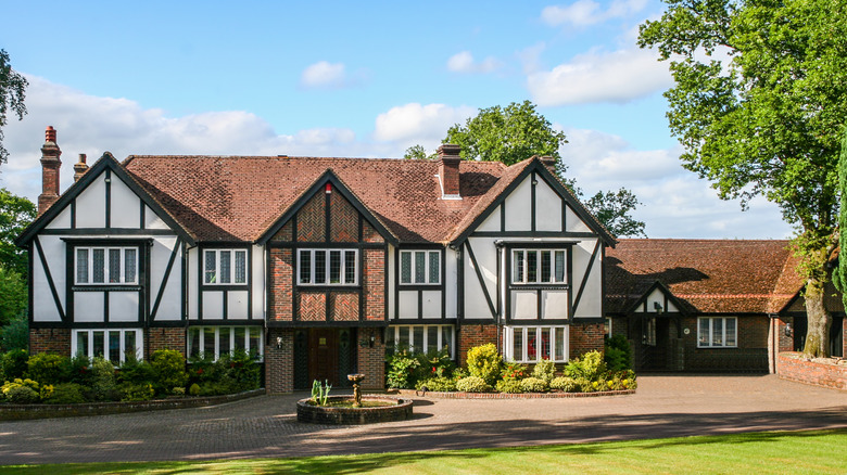 Exterior of Tudor home