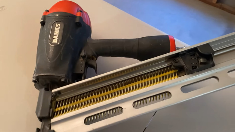 a banks framing nail gun from Harbor Freight