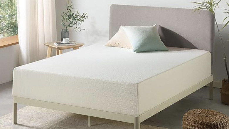 memory foam mattress inside of a mattress protector