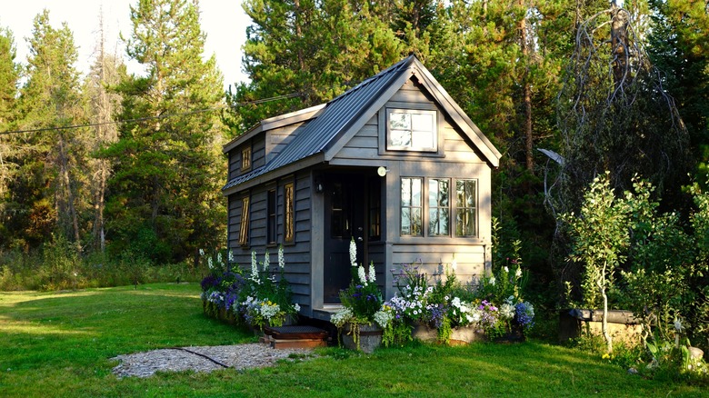 Gray tiny house