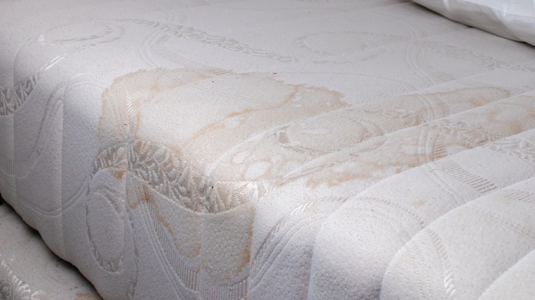 yellow-brown stain on mattress