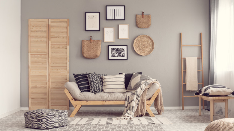 rustic accent wall in living room