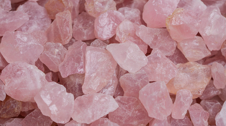 rose quartz crystals
