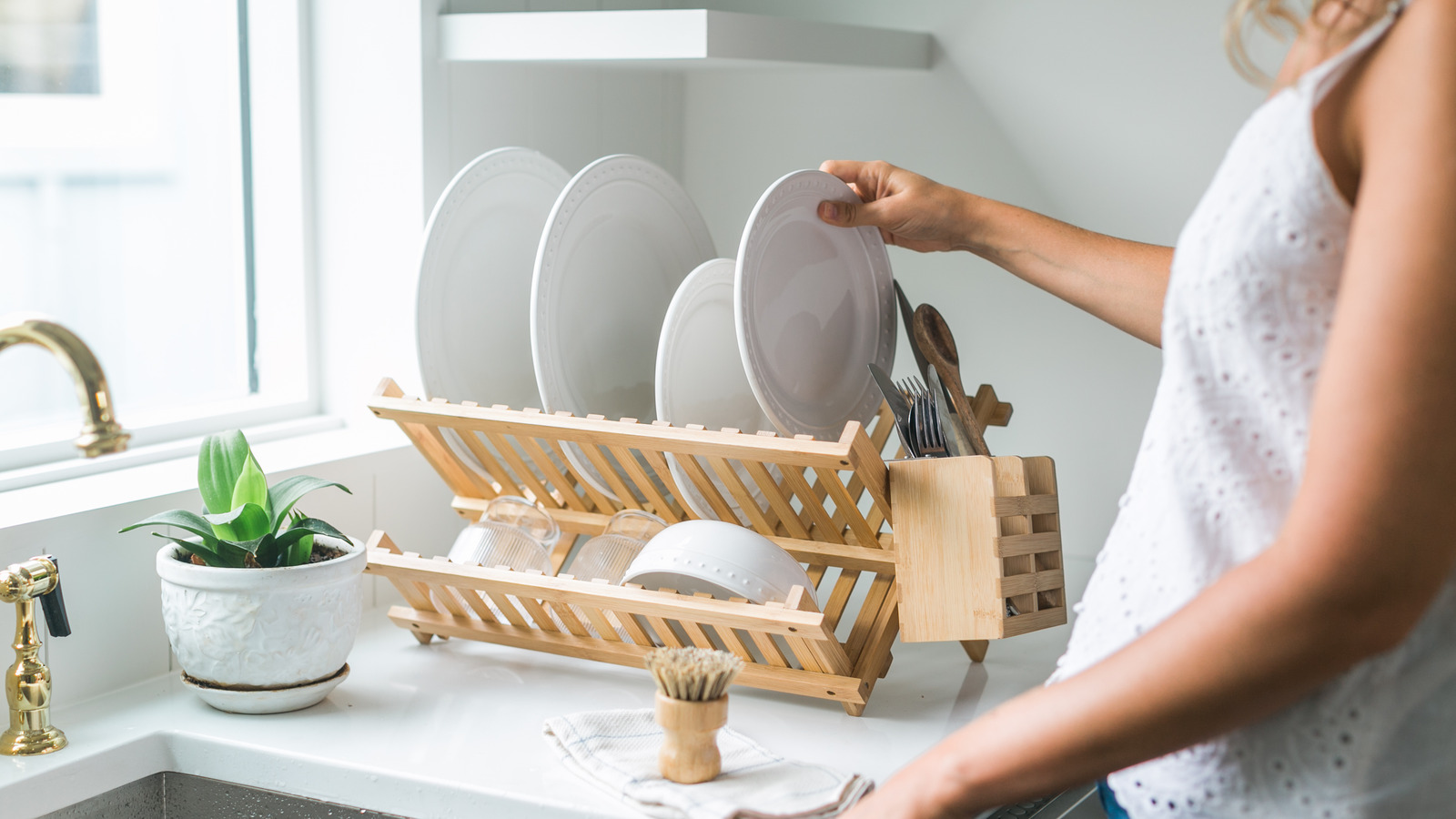 CUSTOM Dish Drying Rack In-cabinet Over Sink. Static Dish Rack