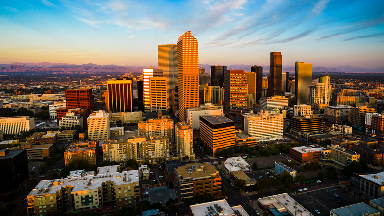 Sunrise downtown Denver, Colorado