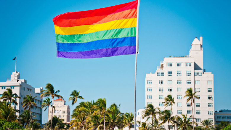 Pride flag on Miami Beach