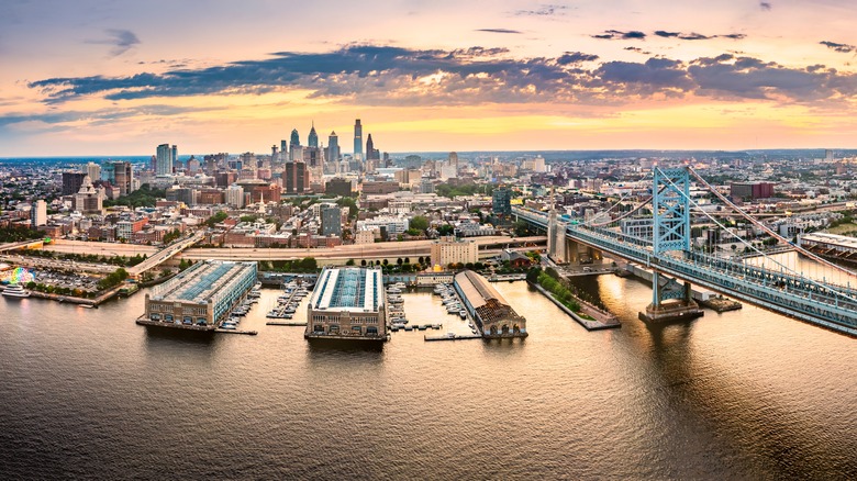 Philadelphia skyline and harbor